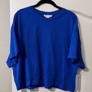 Athleta Women’s Vibrant Blue Short Sleeve Crop Tee XL